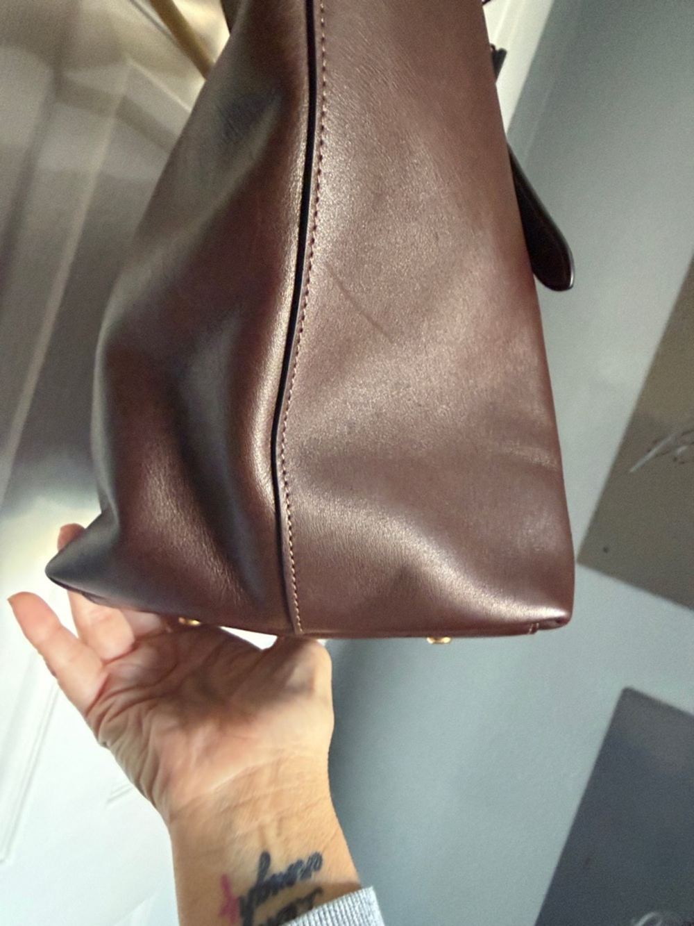 Coach Dark Brown Leather Tote - Picture 5 of 9